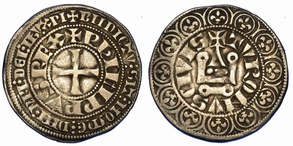 FRANCIA. FILIPPO IV IL BELLO, 12851314. Grosso Tornese, anni 1280-1305. Tours.  - Asta Numismatica - Associazione Nazionale - Case d'Asta italiane