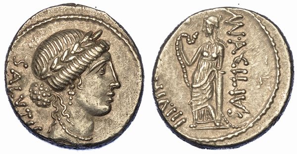 ACILIA. Mn. Acilius Glabrio, 49 a.C. Denario.  - Asta Numismatica - Associazione Nazionale - Case d'Asta italiane