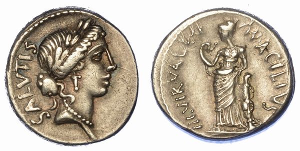 ACILIA. Mn. Acilius Glabrio, 49 a.C. Denario.  - Asta Numismatica - Associazione Nazionale - Case d'Asta italiane