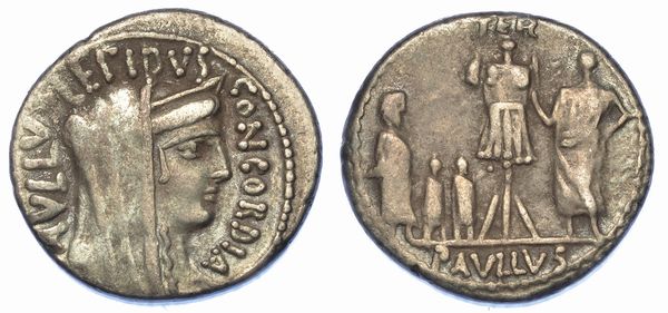 AEMILIA. L. Aemilius Lepidus Paullus, 62 a.C. Denario.  - Asta Numismatica - Associazione Nazionale - Case d'Asta italiane