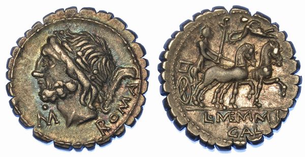 MEMMIA. Denario serrato. L. Memmius Galerius, 106 a.C.  - Asta Numismatica - Associazione Nazionale - Case d'Asta italiane