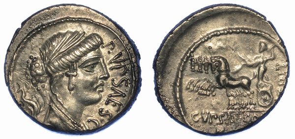 PLAUTIA. P. Plautius Hypsaeus, 60 a.C. Denario.  - Asta Numismatica - Associazione Nazionale - Case d'Asta italiane