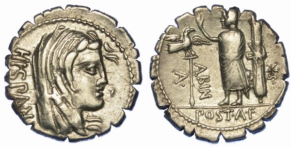 POSTUMIA. A. Postumius A.f. Sp.n. Albinus, 81 a.C. Denario.  - Asta Numismatica - Associazione Nazionale - Case d'Asta italiane