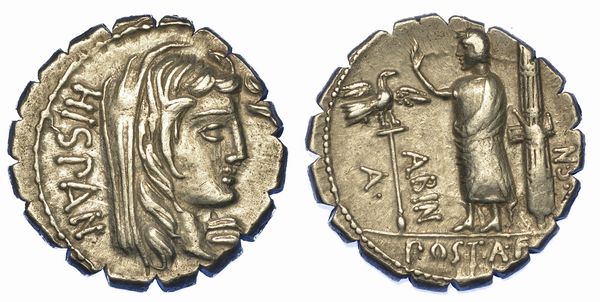 POSTUMIA. A. Postumius A.f. Sp.n. Albinus, 81 a.C. Denario.  - Asta Numismatica - Associazione Nazionale - Case d'Asta italiane