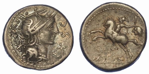 SERGIA. M. Sergius Silus, 116-115 a.C. Denario.  - Asta Numismatica - Associazione Nazionale - Case d'Asta italiane