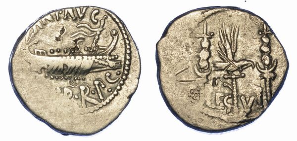 MARCANTONIO (+30 a.C.). Denario, anni 32-31 a.C. Zecca itinerante con MarcAntonio.  - Asta Numismatica - Associazione Nazionale - Case d'Asta italiane