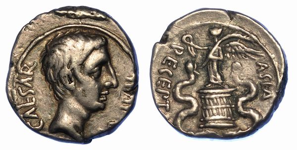 OTTAVIANO, 44-27 a.C. Quinario, anni 29-28 a.C. Brundisium o Roma.  - Asta Numismatica - Associazione Nazionale - Case d'Asta italiane