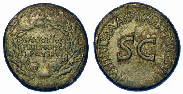 OTTAVIANO AUGUSTO, 27 a.C. - 14 d.C. Dupondio, anno 18 a.C. T. Quinctius Crispinus Sulpicianus.  - Asta Numismatica - Associazione Nazionale - Case d'Asta italiane