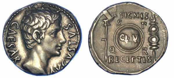 OTTAVIANO AUGUSTO, 27 a.C. - 14 d.C. Denario, anno 19. Colonia Patricia.  - Asta Numismatica - Associazione Nazionale - Case d'Asta italiane