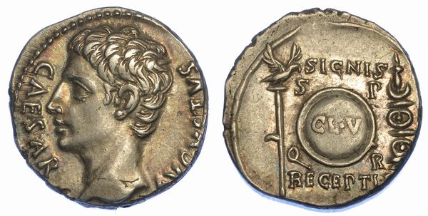 OTTAVIANO AUGUSTO, 27 a.C. - 14 d.C. Denario, anno 19 a.C. Colonia Patricia (?)  - Asta Numismatica - Associazione Nazionale - Case d'Asta italiane