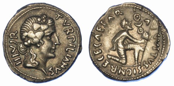 OTTAVIANO AUGUSTO, 27 a.C. - 14 d.C. Denario. P. Petronio Turpilianus, 19 a.C.  - Asta Numismatica - Associazione Nazionale - Case d'Asta italiane