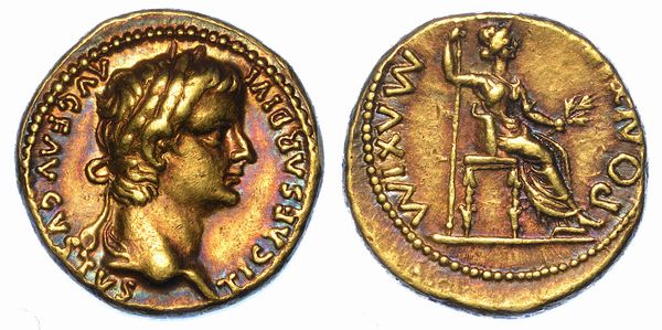 TIBERIO, 14-37. Aureo, anni 14-37. Lugdunum.  - Asta Numismatica - Associazione Nazionale - Case d'Asta italiane