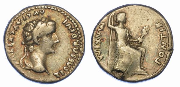 TIBERIO, 14-37. Denario. Lugdunum.  - Asta Numismatica - Associazione Nazionale - Case d'Asta italiane