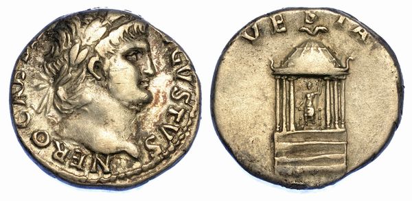 NERONE, 54-68. Denario, anni 65-66.  - Asta Numismatica - Associazione Nazionale - Case d'Asta italiane