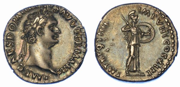 DOMIZIANO, 81-96. Denario, anno 85. Roma.  - Asta Numismatica - Associazione Nazionale - Case d'Asta italiane