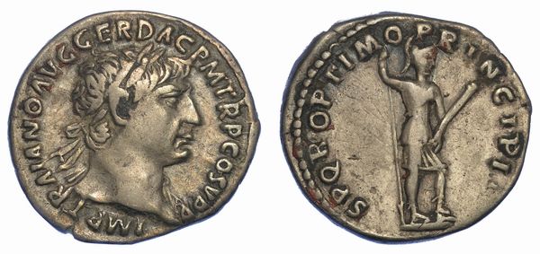 TRAIANO, 98-117. Denario, anni 103-111. Roma.  - Asta Numismatica - Associazione Nazionale - Case d'Asta italiane