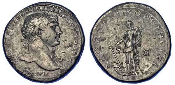 TRAIANO, 98-117. Sesterzio, anni 108-109/10.  - Asta Numismatica - Associazione Nazionale - Case d'Asta italiane