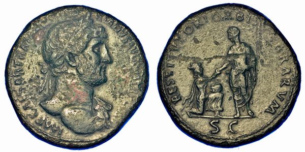 ADRIANO, 117-138. Sesterzio, anni 120-121. Roma.  - Asta Numismatica - Associazione Nazionale - Case d'Asta italiane