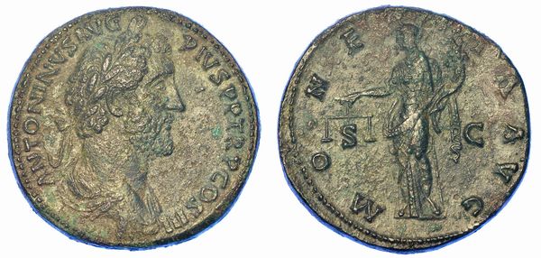 ANTONINO PIO, 138-161. Sesterzio, anno 144 d.C. Roma.  - Asta Numismatica - Associazione Nazionale - Case d'Asta italiane