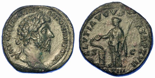 MARCO AURELIO, 161-180. Sesterzio, anno 163. Roma.  - Asta Numismatica - Associazione Nazionale - Case d'Asta italiane