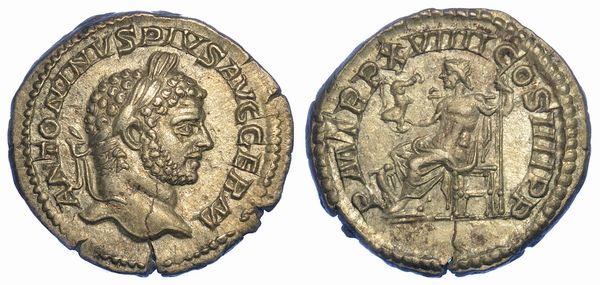 CARACALLA, 198-217. Denario, anno 216. Roma.  - Asta Numismatica - Associazione Nazionale - Case d'Asta italiane