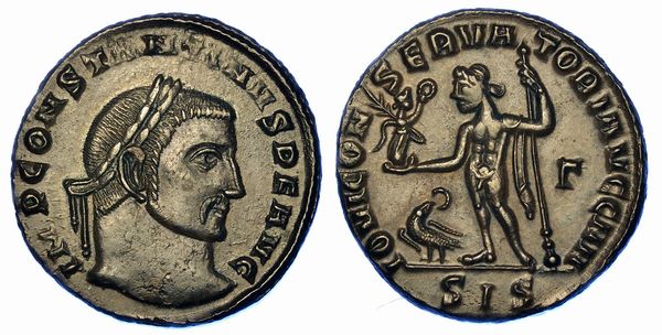 COSTANTINO I, 307-337. Follis, anni 317-320. Siscia.  - Asta Numismatica - Associazione Nazionale - Case d'Asta italiane