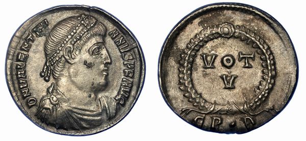 VALENTINIANO I, 364-375. Siliqua, anni 364-367. Costantinopoli.  - Asta Numismatica - Associazione Nazionale - Case d'Asta italiane