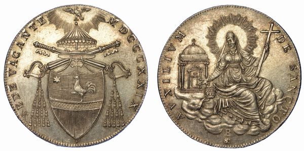 BOLOGNA. SEDE VACANTE 1829. Scudo 1829.  - Asta Numismatica - Associazione Nazionale - Case d'Asta italiane