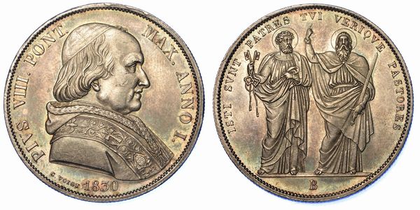 BOLOGNA. PIO VIII, 1829-1830. Scudo 1830.  - Asta Numismatica - Associazione Nazionale - Case d'Asta italiane