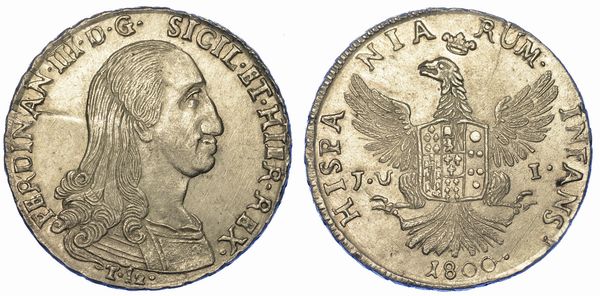 PALERMO. FERDINANDO III DI BORBONE, 1759-1816. 12 Tar 1800.  - Asta Numismatica - Associazione Nazionale - Case d'Asta italiane