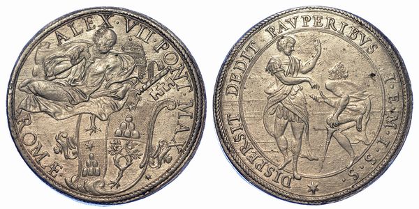 ROMA. ALESSANDRO VII, 1655-1667. Piastra.  - Asta Numismatica - Associazione Nazionale - Case d'Asta italiane