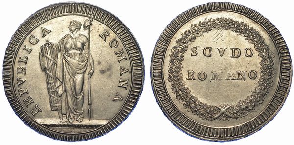 ROMA. PRIMA REPUBBLICA ROMANA, 1798-1799. Scudo romano.  - Asta Numismatica - Associazione Nazionale - Case d'Asta italiane