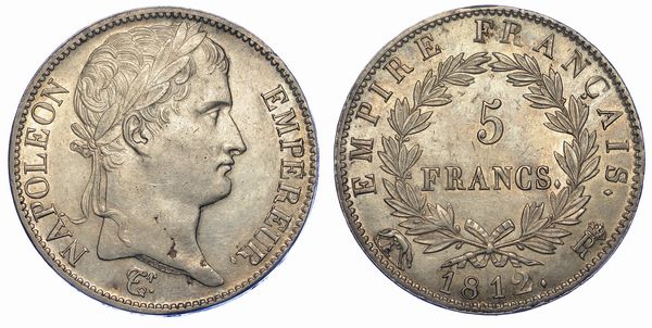 ROMA. NAPOLEONE, 1804-1814. 5 Franchi 1812.  - Asta Numismatica - Associazione Nazionale - Case d'Asta italiane