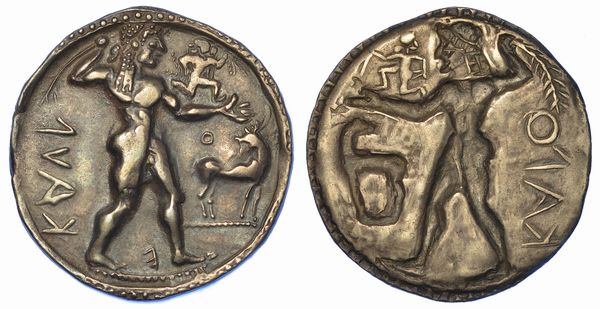 BRUTTIUM - CAULONIA. Nomos, 550-480 a.C.  - Asta Numismatica - Associazione Nazionale - Case d'Asta italiane