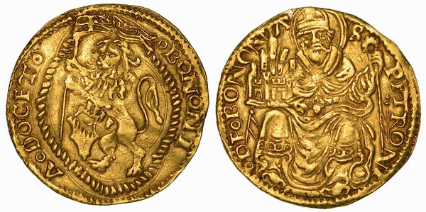 BOLOGNA. ANONIME DEI BENTIVOGLIO, 1446-1506. Doppio Bolognino d'oro.  - Asta Numismatica - Associazione Nazionale - Case d'Asta italiane