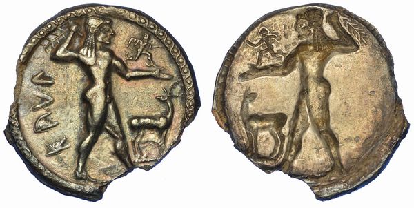 BRUTTIUM - CAULONIA. Nomos, 550-480 a.C.  - Asta Numismatica - Associazione Nazionale - Case d'Asta italiane