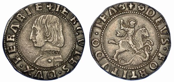 FERRARA. ERCOLE I D'ESTE, 1471-1505. Grossone.  - Asta Numismatica - Associazione Nazionale - Case d'Asta italiane