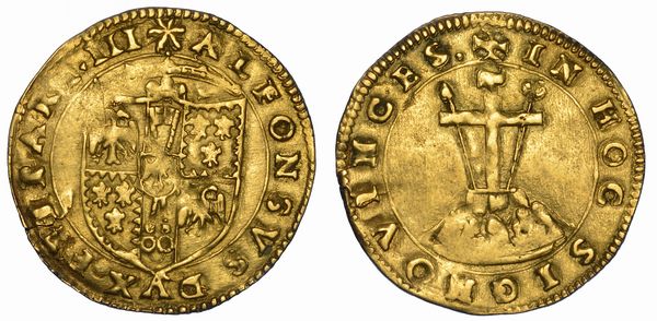 FERRARA. ALFONSO I D'ESTE, 1505-1534. Scudo d'oro.  - Asta Numismatica - Associazione Nazionale - Case d'Asta italiane