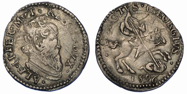 FERRARA. ALFONSO II D'ESTE, 1559-1597. Giorgino o Grosso 1596.  - Asta Numismatica - Associazione Nazionale - Case d'Asta italiane