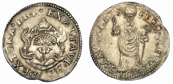 FERRARA. ALFONSO II D'ESTE, 1559-1597. Diamante 1579.  - Asta Numismatica - Associazione Nazionale - Case d'Asta italiane