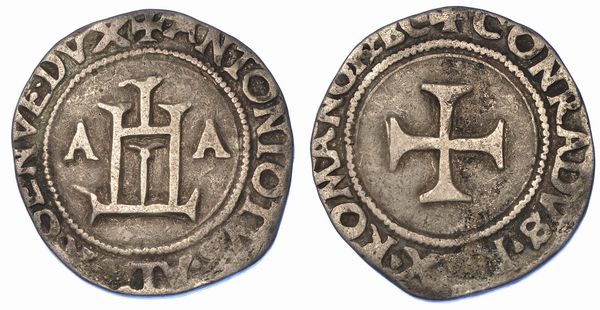 GENOVA. ANTONIOTTO ADORNO, 1522-1527. Testone.  - Asta Numismatica - Associazione Nazionale - Case d'Asta italiane