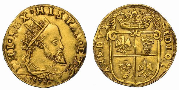 MILANO. FILIPPO II D'ASBURGO, 1554-1598. Doppia 1578.  - Asta Numismatica - Associazione Nazionale - Case d'Asta italiane