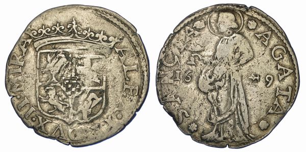 MIRANDOLA. ALESSANDRO II PICO, 1637-1691. Lira 1649.  - Asta Numismatica - Associazione Nazionale - Case d'Asta italiane