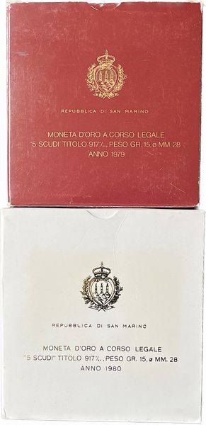 SAN MARINO. Lotto di due astucci.  - Asta Numismatica - Associazione Nazionale - Case d'Asta italiane