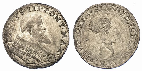 STATO PONTIFICIO. PAOLO III, 1534-1549. Bianco. Bologna.  - Asta Numismatica - Associazione Nazionale - Case d'Asta italiane