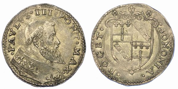 STATO PONTIFICIO. PAOLO III, 1534-1549. Due terzi di paolo. Bologna.  - Asta Numismatica - Associazione Nazionale - Case d'Asta italiane