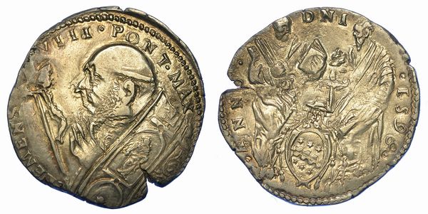 STATO PONTIFICIO. CLEMENTE VIII, 1592-1605. Testone 1598. Ferrara.  - Asta Numismatica - Associazione Nazionale - Case d'Asta italiane