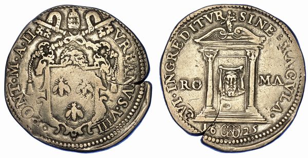 STATO PONTIFICIO. URBANO VIII, 1623-1644. Testone 1625/A. II.  - Asta Numismatica - Associazione Nazionale - Case d'Asta italiane