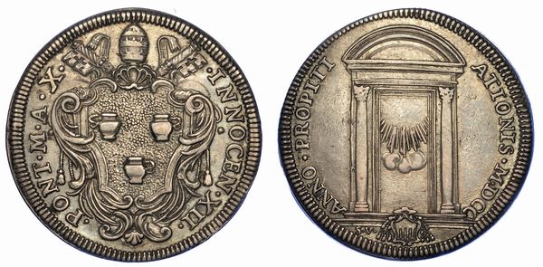 STATO PONTIFICIO. INNOCENZO XI, 1691-1700. Testone 1700/A. X. Anno Santo.  - Asta Numismatica - Associazione Nazionale - Case d'Asta italiane