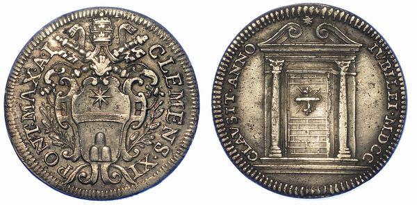 STATO PONTIFICIO. CLEMENTE XI, 1700-1721. Giulio 1700/A. I. Anno Santo.  - Asta Numismatica - Associazione Nazionale - Case d'Asta italiane